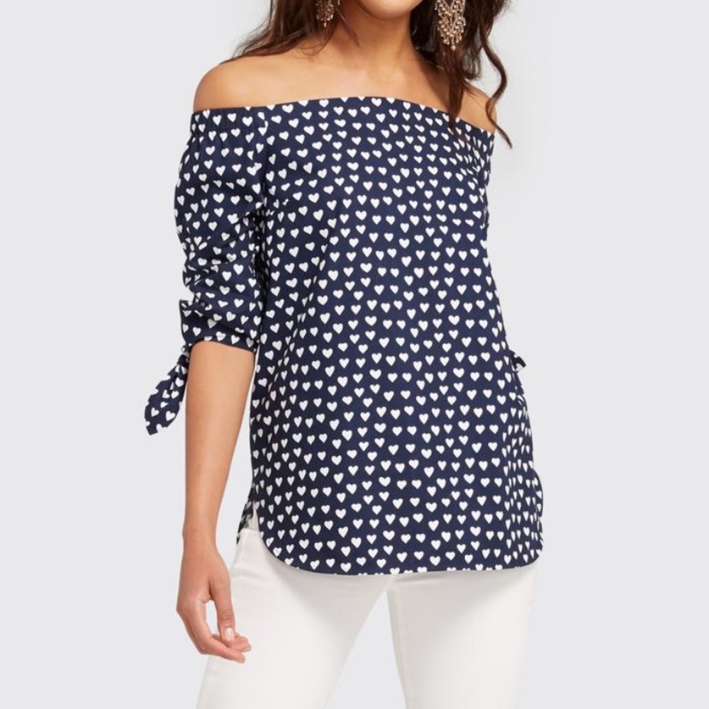 Draper James Heart Field Lennox Top